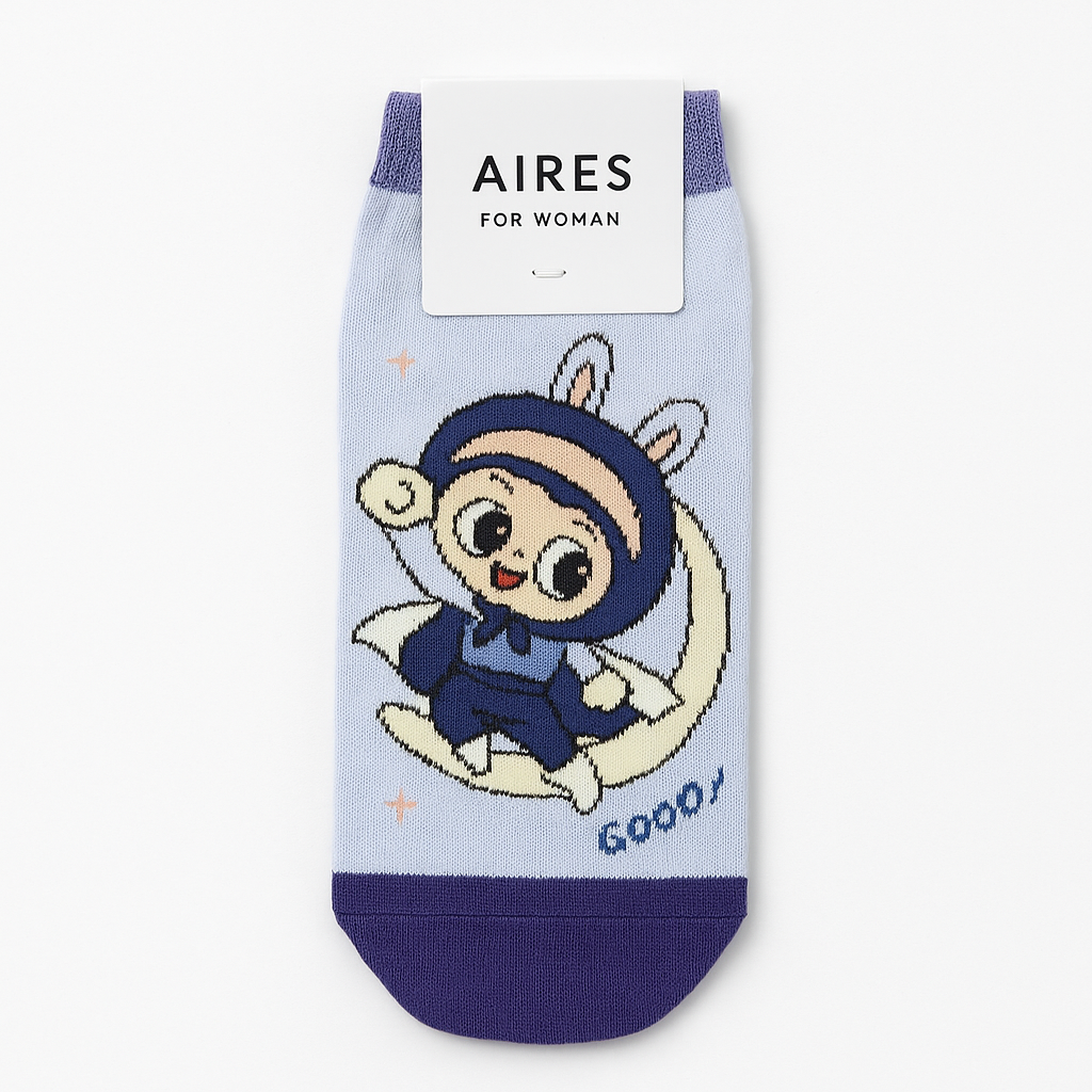 "Magic Moon Bunny Labubu" Socks for Ages 6-12